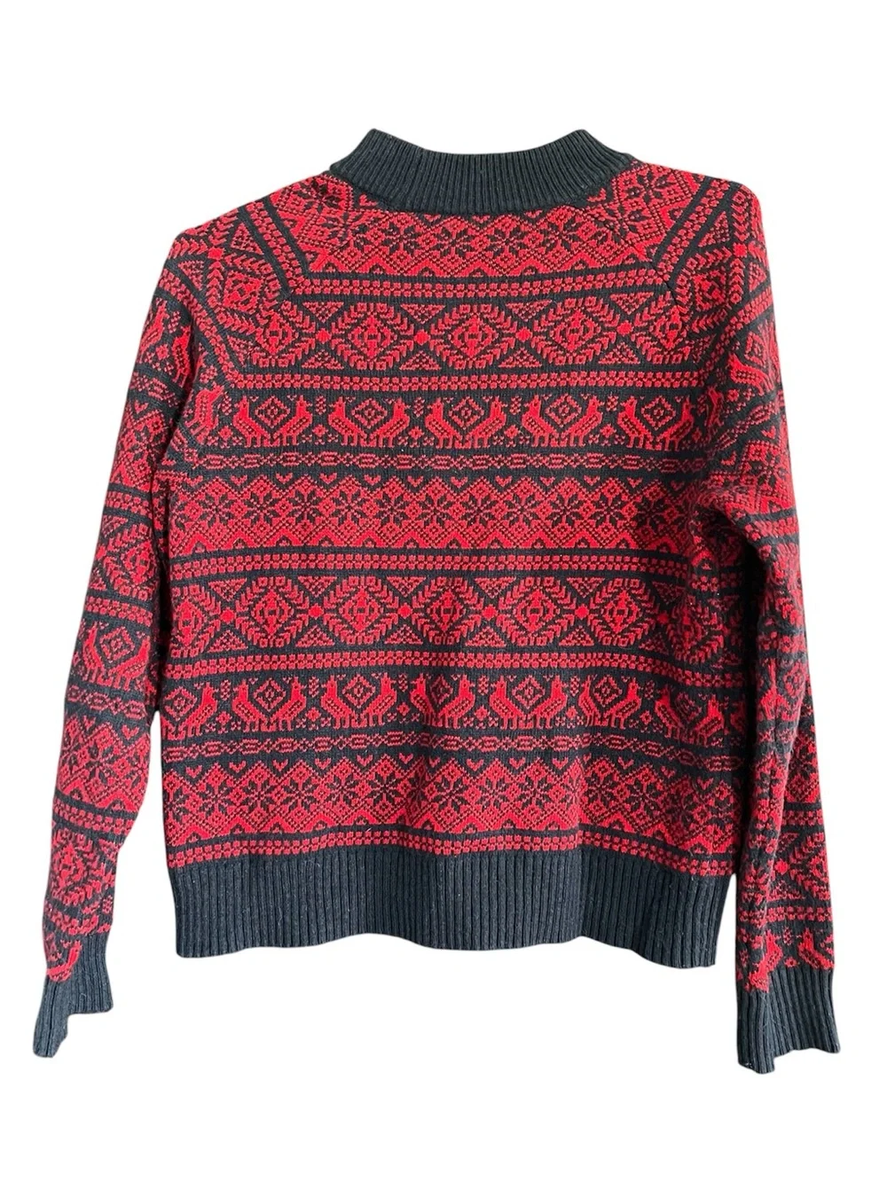 J Crew Women’s Nordic Fair Isle Lambswool Blend Crewneck size Medium - Picture 2 of 11